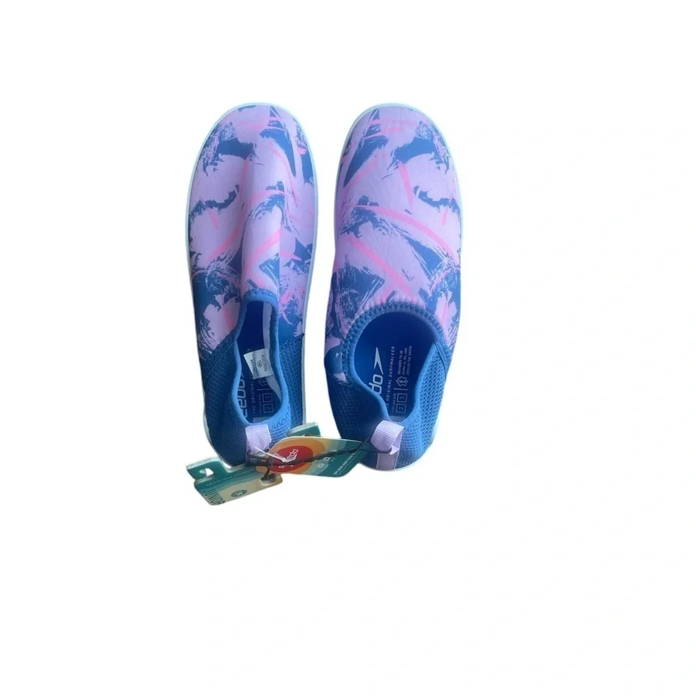 Speedo shoe Junior Blue Pink surfwalker lightweight water shoes New size med 2/3
